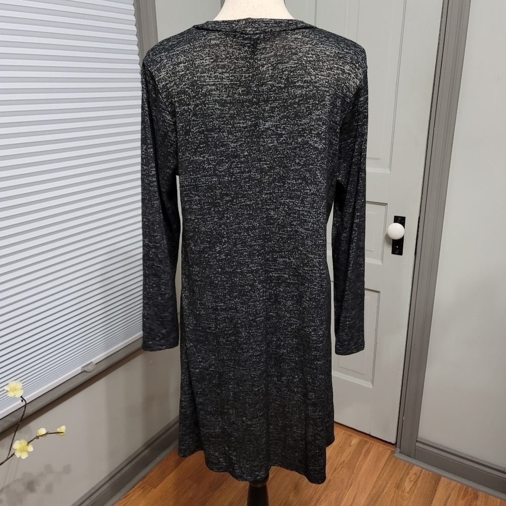 LANE Bryant Fit & Flare Lightweight Knit Mini Dress Marled Black size 14/16 - Picture 4 of 5